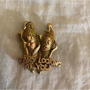 Danecraft Vintage Corn on the Cob Pin Brooch‎ Ears Looking at You Fall Autumn